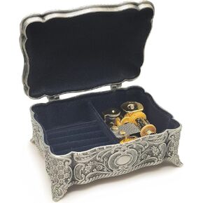 Antique Emboss Alloy Metal Jewelry Music Box Wind Up and Golden Movement Music Box for Christmas/Birthday/Valentine's Day/Mother's Day (You are my sunshine.)