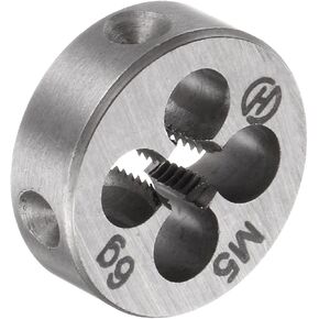uxcell M5 x 0.8 Metric Round Die, Machine Thread Right Hand Threading Die, Alloy Steel Screw Thread Cutting Die