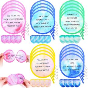 20 Pcs 5 Styles Inspirational Fans Bulk Handheld Foldable Fans Handheld Positive Inspirational Round Fans for Teacher Classroom Supplies