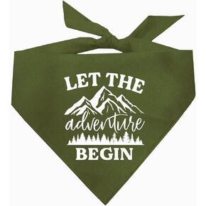 Let The Adventure Begin Summer Dog Bandana (Military Green, OS 784)