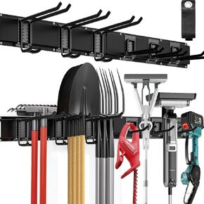 Garden Tool Organizer, Garage Storage, Garage Organization - Garage Tool Organizer Wall Mount 48 Inches, Max 440lbs Adjustable Garage Hooks for Hanging