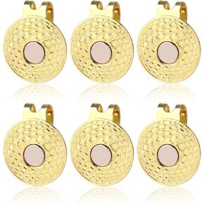 6pcs Golf Hat Clip with Pattern, Strong Magnet Golf Ball Marker Magnetic Ball Marker Metal Holder for Golf Hats Caps Pants Gloves Belts Golf Accessories Women Men Gifts