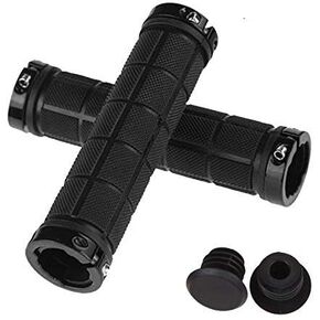 Bike Grips, KEWORK Double Locking Bike Handlebar Grips for Bike Bicycle Mountain Bike, Rubber Inside & Aluminum Alloy Ends Part, Include 2 Handlebar Caps in Kuwait