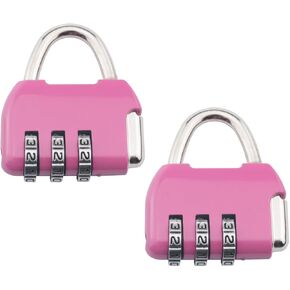 2PCS Mini Combination Lock Pink Schoolbag Luggage Travel Lock Zinc Alloy Anti Theft Lock 34x11x41mm for Drawer Dormitory Cabinet Backpack Trolley Case Lock