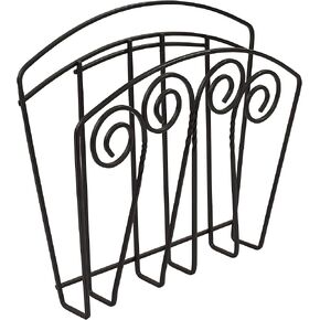 Spectrum Diversified Scroll Rack Catalog Home Office, Holder & Newspaper Organizer, Wall-Mounted Magazine Storage, Black