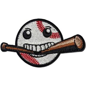 Baseball Eating Bat Patch - MLB Little League College Baseball - Baseball Hook and Loop Patch