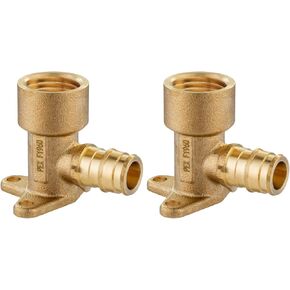 (Pack of 10) EFIELD Pex A Expansion Brass Fittings 1/2"x 1/2" Female NPT Drop-ear Elbow ONLY For Pex-A Tubing Connection, ASTM F1960
