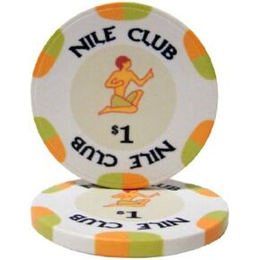 Brybelly Nile Club Casino Grade Ceramic 10-Gram Poker Chip – Pack of 50