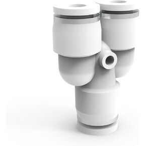 BLCH PNEUMATIC 1/2 Inch OD Push to Connect Fittings Y Splite Connect Pneumatic Fittings,White Plastic Push to Connect PY-1/2(Pack of 5)