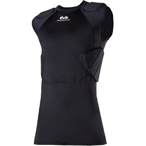 McDavid Rival Integrated 5-Pad Shirt, Comfort & Protection from Hard Objects, Lightweight & Breathable, Great for Football & Lacrosse (Adult) Grey