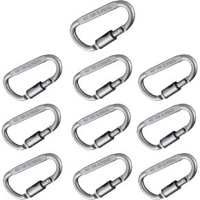 10PCS Spring Snap Hooks - Carabiner Clip - D Rings Hook - Small Keychain Clip - Camping Accessories - Clip for Keys Swing Set Camping Fishing Hiking Traveling