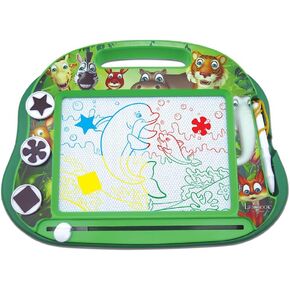 LEXiBOOK, Miraculous Ladybug Cat Noir, Multicolor Magic Magnetic Drawing Board, Artistic Creative Toy for Girls and Boys, Stylus Pen and Stamps, Red/Black, CRMI550