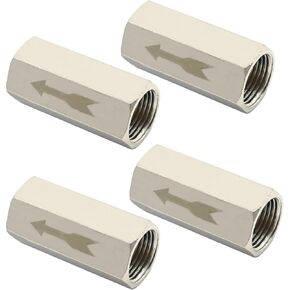 4Pcs G 3/8 Female Threaded Air Check Valve, Nickel-Plated Copper Air Gas Water Non Return One Way Full Port Check Valve