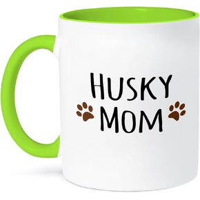3dRose Siberian Husky Dog Mom Mug, 1 Count (Pack of 1), Black