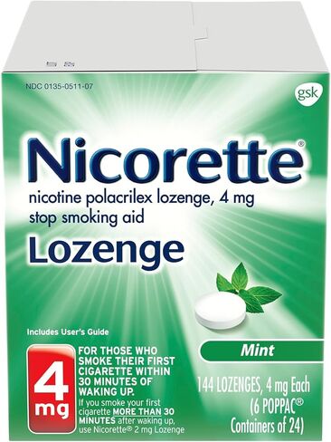 Nicorette 4 mg, Nicotine Lozenges to Help Quit Smoking - Mint Flavored Stop Smoking Aid, 144 Count in Kuwait