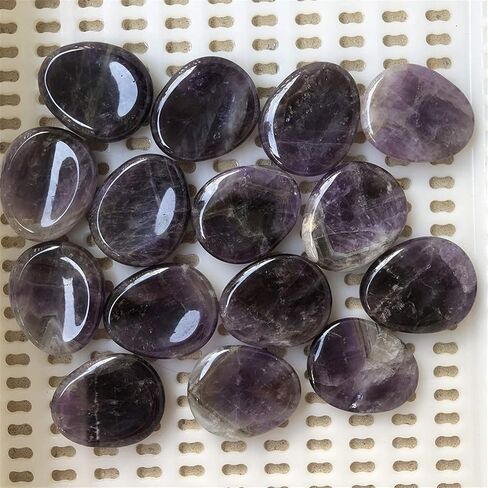 قطعتان من حجر الإبهام الكريستالي الطبيعي، أحجار جيب على شكل دمعة منحوتة يدويًا لتخفيف التوتر والإجهاد والتأمل وشفاء الريكي والكوارتز الوردي وحجر القمر in Kuwait