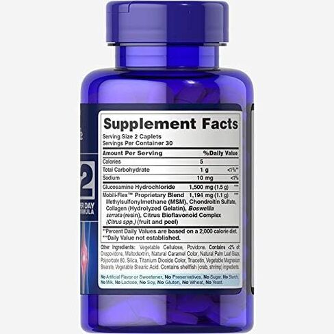 Puritan's Pride الجلوكوزامين ذو القوة الثلاثية والكوندرويتين ومهدئ المفاصل Msm، 60 قطعة in Kuwait