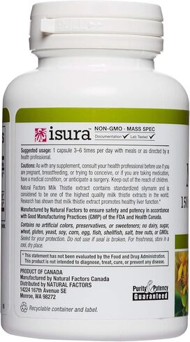 Natural Factors Milk Thistle Extract 250 Mg, 90 CT in Saudi Arabia