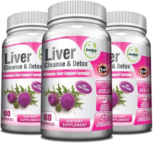 Liver Cleanse Detox & Repair Formula - Milk Thistle, Berberine, Ginger, Beet Root, Dandelion Root, Artichoke Extract, and Chanca Piedra for Optimal Liver Health Support (1 Bottle) in Saudi Arabia