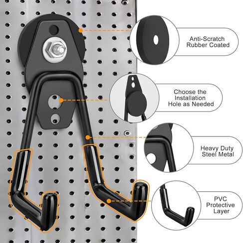 SUNJOYCO 4 قطع خطافات مغناطيسية شديدة التحمل، حامل أدوات مغناطيسي للمرآب، حامل حزام خطاف معدني مغناطيسي، شماعة مغناطيسية قوية لتخزين أدوات المرآب in Kuwait