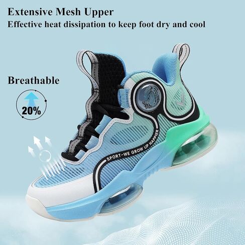 VITUOFLY Kids Basketball Shoes Boys Air Cushion Sneakers Girls Mid Top School Training Shoes Non-Slip Outdoor Sports Shoes Comfortable Boys Running Shoes Durable Little Kid/Big Kid in Kuwait