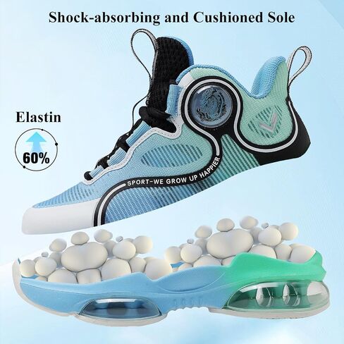 VITUOFLY Kids Basketball Shoes Boys Air Cushion Sneakers Girls Mid Top School Training Shoes Non-Slip Outdoor Sports Shoes Comfortable Boys Running Shoes Durable Little Kid/Big Kid in Kuwait