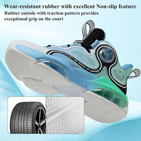 VITUOFLY Kids Basketball Shoes Boys Air Cushion Sneakers Girls Mid Top School Training Shoes Non-Slip Outdoor Sports Shoes Comfortable Boys Running Shoes Durable Little Kid/Big Kid in Kuwait