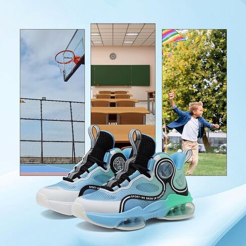 VITUOFLY Kids Basketball Shoes Boys Air Cushion Sneakers Girls Mid Top School Training Shoes Non-Slip Outdoor Sports Shoes Comfortable Boys Running Shoes Durable Little Kid/Big Kid in Kuwait