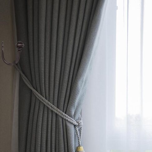 Curtain Holdbacks, 4 Pack Wall Mounted Window Drapery Tiebacks with Screws, U-Shaped Decorative Curtain Hook Holder for Bedroom, Livingroom, Office (4, Brown) in Saudi Arabia
