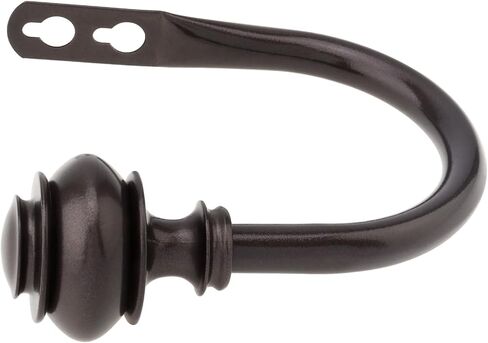Curtain Holdbacks, 4 Pack Wall Mounted Window Drapery Tiebacks with Screws, U-Shaped Decorative Curtain Hook Holder for Bedroom, Livingroom, Office (4, Brown) in Saudi Arabia