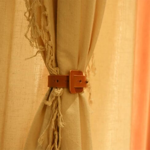 Curtain Strap Strap Sdjdhej 2-Piece Leather Curtain Strap Curtain Strap Black Curtain Strap Office Living Room Curtain Buckle Decoration Rope (Black) in Kuwait