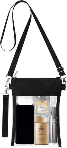 حقيبة Vichona Clear Crossbody، محفظة شفافة للنساء معتمدة في الاستاد مع حزام كتف قابل للتعديل in Kuwait