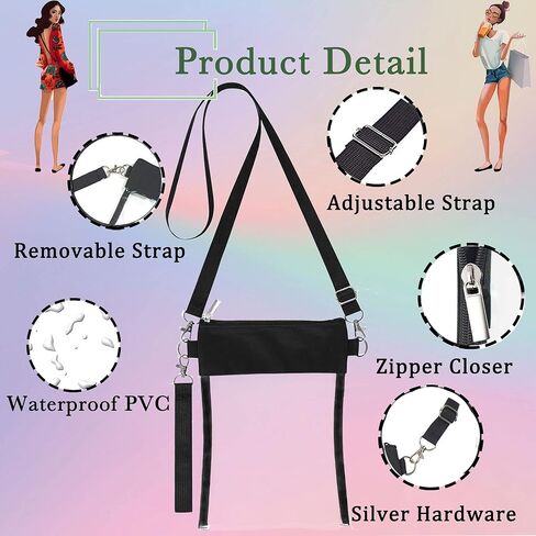 حقيبة Vichona Clear Crossbody، محفظة شفافة للنساء معتمدة في الاستاد مع حزام كتف قابل للتعديل in Kuwait
