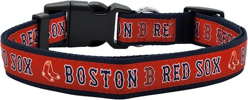 MLB طوق الحيوانات الأليفة بوسطن ريد سوكس طوق الكلب، صغير. طوق فريق البيسبول للكلاب والقطط. طوق للكلاب والقطط لامع وملون مرخص من MLB in Saudi Arabia
