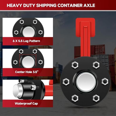 طقم عجلات حاوية شحن مكون من قطعتين مكون من 6 عجلات|ملحقات حاوية الشحن|محاور حاوية الشحن مع ربطة عنق بسقاطة تتحرك للأسفل 20 قدمًا - 40 قدمًا. حاوية الشحن in Kuwait