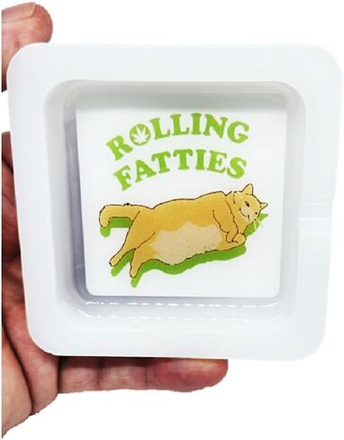 Rolling Fatties Square Ashtray 4.25", Cute Ash Tray Smoking Gift 420 in Saudi Arabia