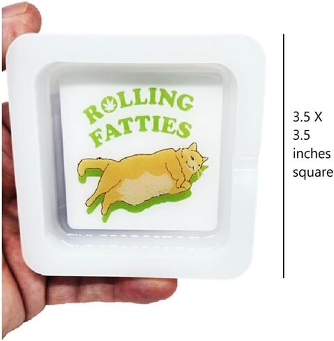Rolling Fatties Square Ashtray 4.25", Cute Ash Tray Smoking Gift 420 in Saudi Arabia