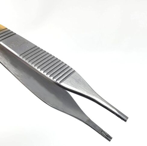 T/C Adson Plastic Surgery Forceps 4.75" Straight Fine Point with Tungsten Carbide Inserts Surgical Veterinary Instruments with Gold Handle (TC Adson Brown Forceps 9x9teeth) in Saudi Arabia
