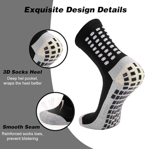8 Pairs Kids Grip Soccer Socks, Non Slip Socks for 6-12 Years Old Kids, Anti Slip Socks for Soccer Basketball in Saudi Arabia