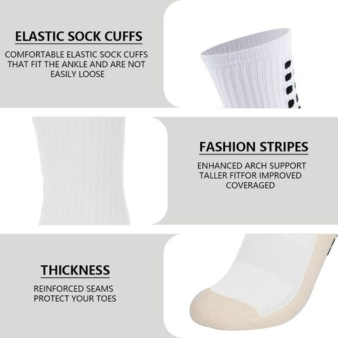 8 Pairs Kids Grip Soccer Socks, Non Slip Socks for 6-12 Years Old Kids, Anti Slip Socks for Soccer Basketball in Saudi Arabia