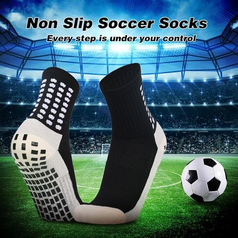 8 Pairs Kids Grip Soccer Socks, Non Slip Socks for 6-12 Years Old Kids, Anti Slip Socks for Soccer Basketball in Saudi Arabia