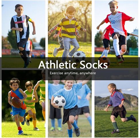 8 Pairs Kids Grip Soccer Socks, Non Slip Socks for 6-12 Years Old Kids, Anti Slip Socks for Soccer Basketball in Saudi Arabia