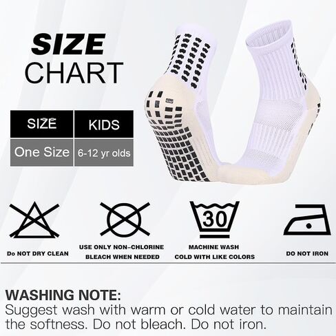 8 Pairs Kids Grip Soccer Socks, Non Slip Socks for 6-12 Years Old Kids, Anti Slip Socks for Soccer Basketball in Saudi Arabia