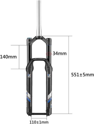 شوكة تعليق Slide Boost RC MTB، 29 بوصة، 140 مم للسفر، مدببة، 15 × 110 مم من خلال المحور، شوكة تعليق الدراجة الجبلية، 22-XFSDBRC-140-001 in Kuwait