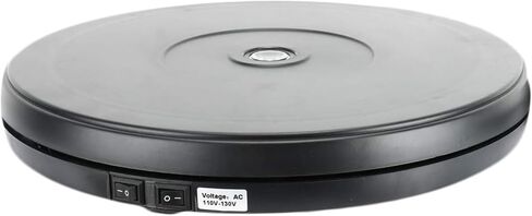 حامل شاشة دوار بمحرك كهربائي 110 فولت من DasMarine مع LED، قطر 10 بوصة/25 سم تحميل 22 رطل، دوران 360 درجة في أي اتجاه، للتصوير الفوتوغرافي، عرض (10 بوصة/25 سم، أسود) in Kuwait