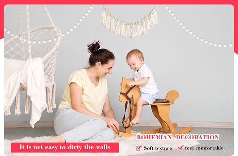 White Yarn Tassel Banner Cream Boho Tassel Garland Party Decor Wall Hanging Decorative for Baby Bridal Shower Birthday Wedding Bedroom Party Supplies (White, 3pcs) in Kuwait