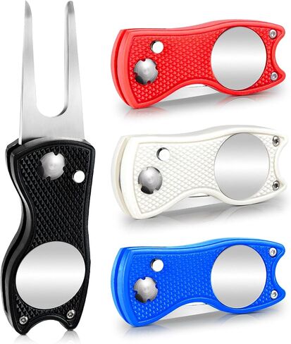Foldable Golf Divot Repair Tool Golf Divot Tool with Magnetic Button Ball Marker Divot Tool and Ball Marker for Golfers in Saudi Arabia