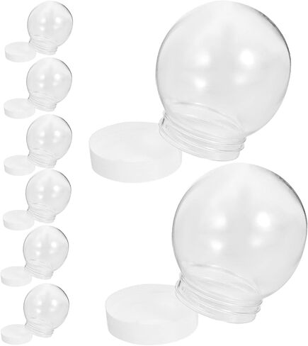 Alipis 10Pcs DIY Snow Globe, 3.6 Inch Plastic Clear Water Globe Christmas DIY Crafts Supplies Xmas Tabletop Decorations Miniature Landscape Making Props (270ML) in Saudi Arabia