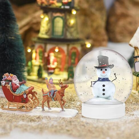 Alipis 10Pcs DIY Snow Globe, 3.6 Inch Plastic Clear Water Globe Christmas DIY Crafts Supplies Xmas Tabletop Decorations Miniature Landscape Making Props (270ML) in Saudi Arabia