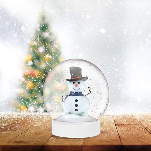 Alipis 10Pcs DIY Snow Globe, 3.6 Inch Plastic Clear Water Globe Christmas DIY Crafts Supplies Xmas Tabletop Decorations Miniature Landscape Making Props (270ML) in Saudi Arabia